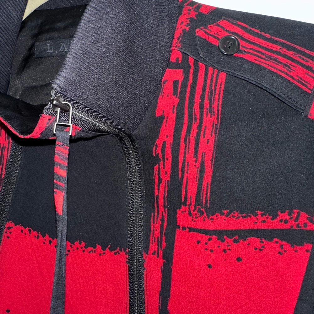 EUC! L.A.M.B. by Gwen Stefani Black & Red Graphic Dress, size L - Picture 5 of 10